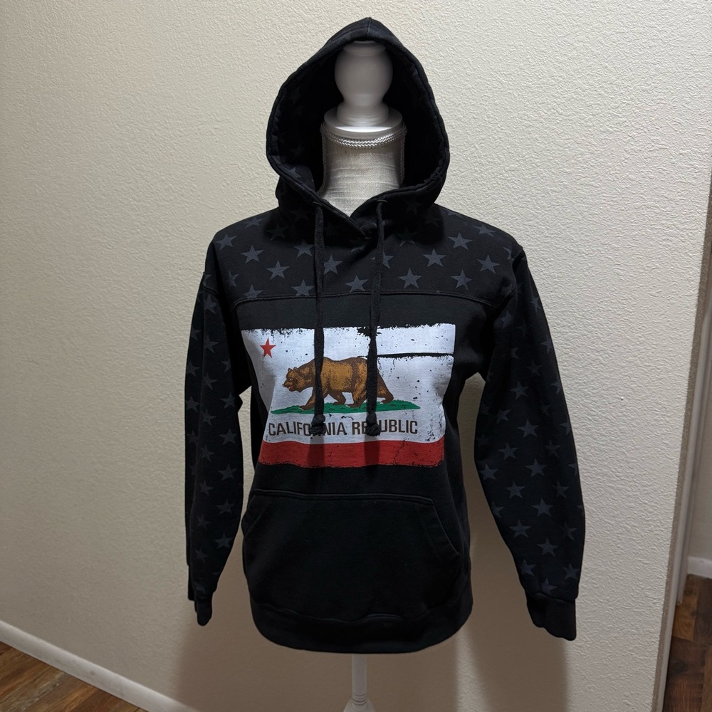 California Republic Black Hoodie by New York Area Code 212 - Size Small